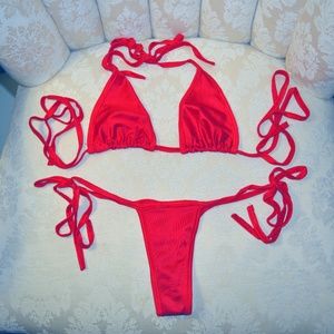Red Micro String Bikini tie sides💋Mini Bikini👙